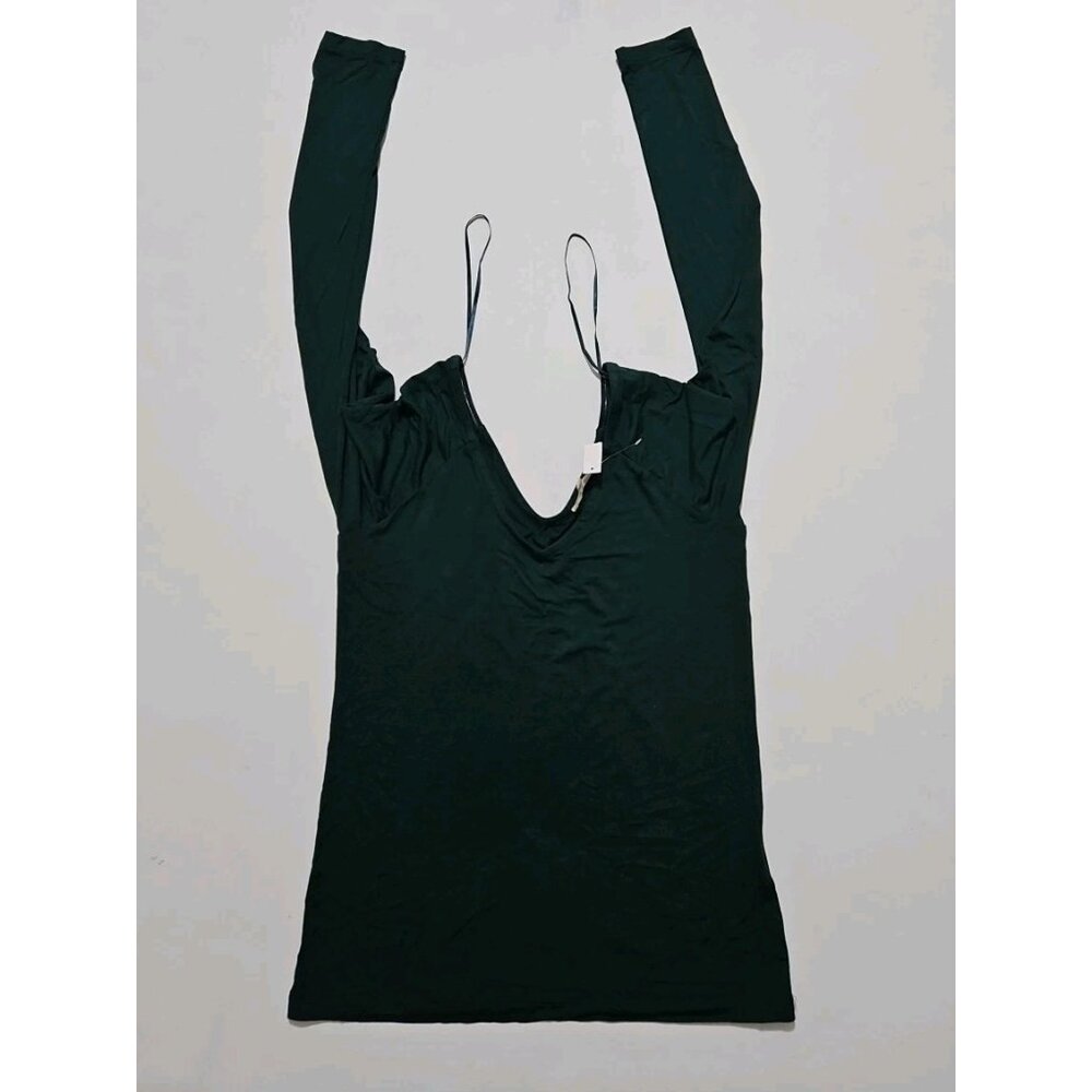 Madewell Jersey V-Neck Long-Sleeve Top Forest Green Medium Women's Top